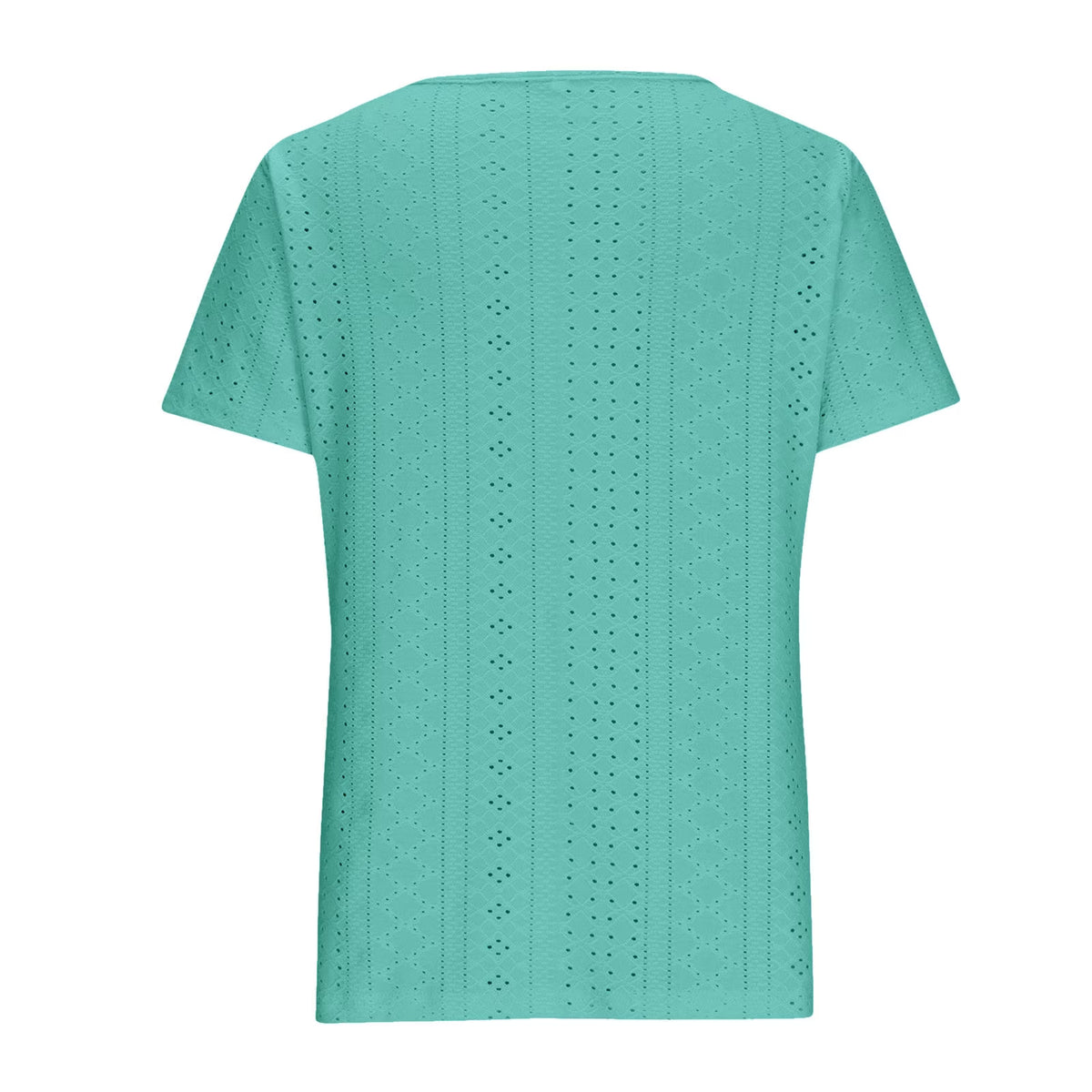 Women Tops Ndbuld Womens Fashion Summer Short Sleeve Round-Neck Solid Casaul Tops T-Shirt .00 Sky Blue L